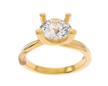 Güzel nişan yüzüğü arka planda izole edildi. 