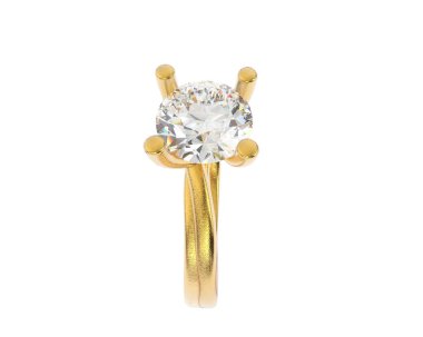 Güzel nişan yüzüğü arka planda izole edildi. 