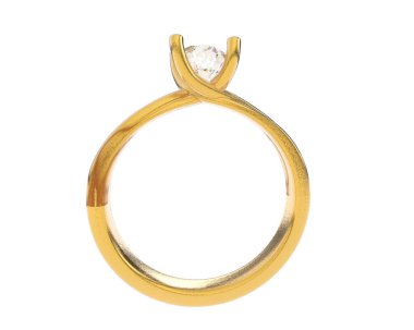 Güzel nişan yüzüğü arka planda izole edildi. 