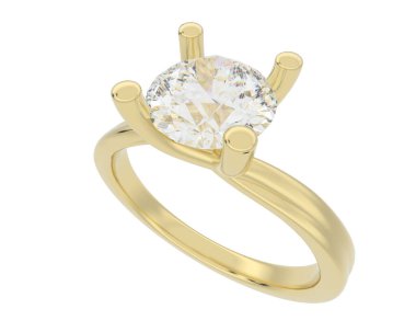 Güzel nişan yüzüğü arka planda izole edildi. 