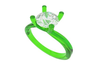 Güzel nişan yüzüğü arka planda izole edildi. 