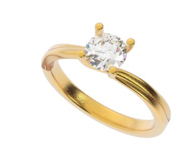 Güzel nişan yüzüğü arka planda izole edildi. 