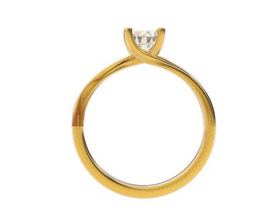 Güzel nişan yüzüğü arka planda izole edildi. 