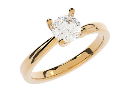 Güzel nişan yüzüğü arka planda izole edildi. 