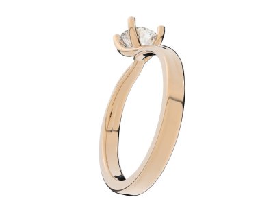 Güzel nişan yüzüğü arka planda izole edildi. 