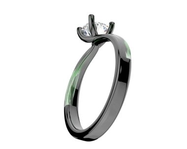 Güzel nişan yüzüğü arka planda izole edildi. 