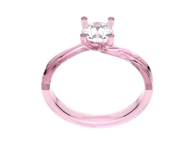 Güzel nişan yüzüğü arka planda izole edildi. 