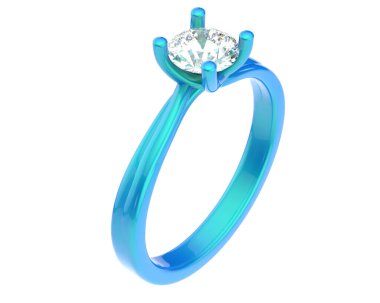 Güzel nişan yüzüğü arka planda izole edildi. 