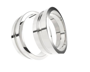 Güzel nişan yüzüğü arka planda izole edildi. 