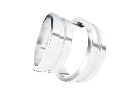 Güzel nişan yüzüğü arka planda izole edildi. 