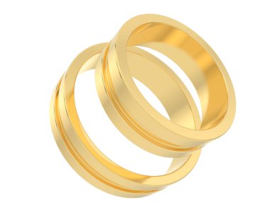 Güzel nişan yüzüğü arka planda izole edildi. 