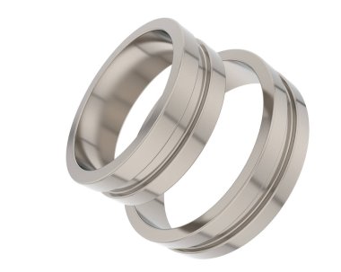 Güzel nişan yüzüğü arka planda izole edildi. 