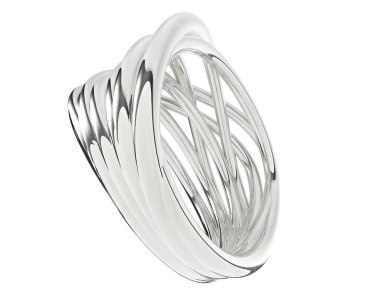 Güzel nişan yüzüğü arka planda izole edildi. 