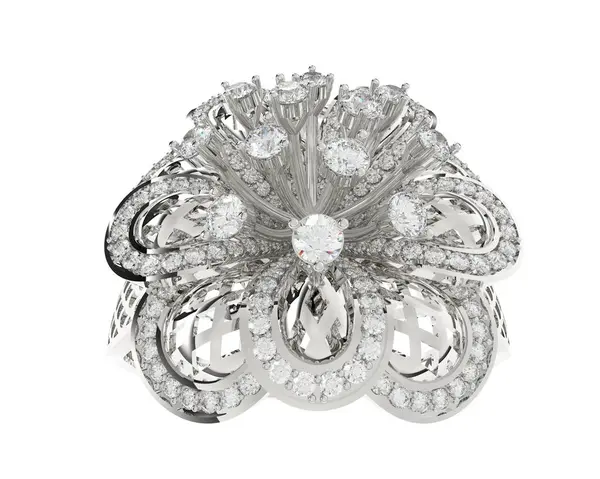 Güzel nişan yüzüğü arka planda izole edildi. 