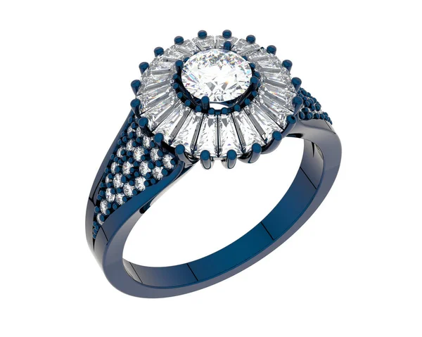 Güzel nişan yüzüğü arka planda izole edildi. 