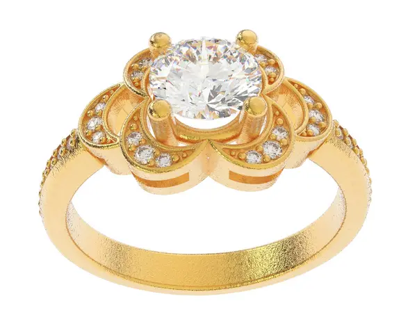 Güzel nişan yüzüğü arka planda izole edildi. 