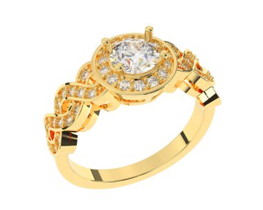 Güzel nişan yüzüğü arka planda izole edildi. 