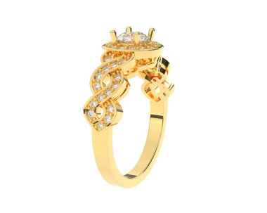 Güzel nişan yüzüğü arka planda izole edildi. 