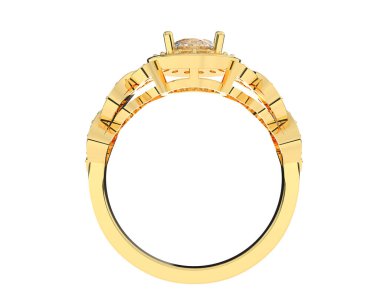 Güzel nişan yüzüğü arka planda izole edildi. 