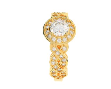 Güzel nişan yüzüğü arka planda izole edildi. 