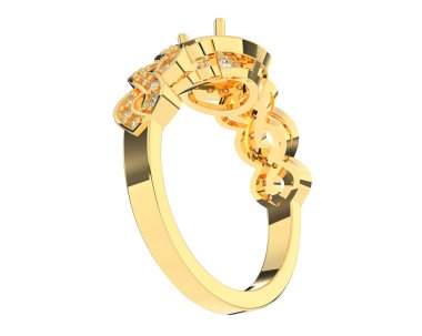 Güzel nişan yüzüğü arka planda izole edildi. 