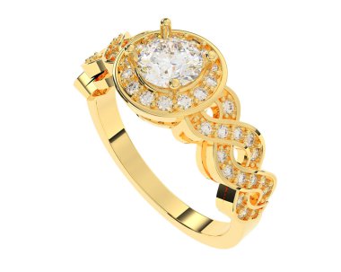 Güzel nişan yüzüğü arka planda izole edildi. 