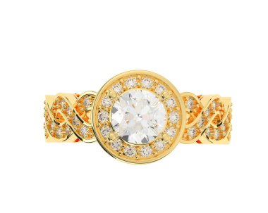 Güzel nişan yüzüğü arka planda izole edildi. 