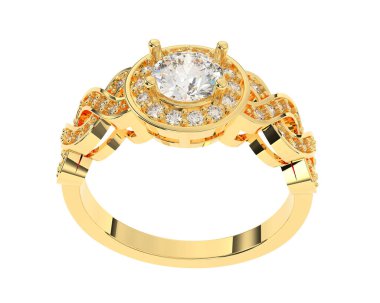 Güzel nişan yüzüğü arka planda izole edildi. 