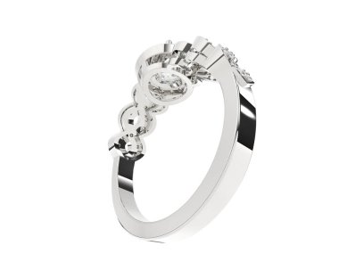 Güzel nişan yüzüğü arka planda izole edildi. 