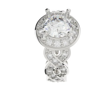 Güzel nişan yüzüğü arka planda izole edildi. 