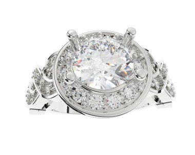 Güzel nişan yüzüğü arka planda izole edildi. 