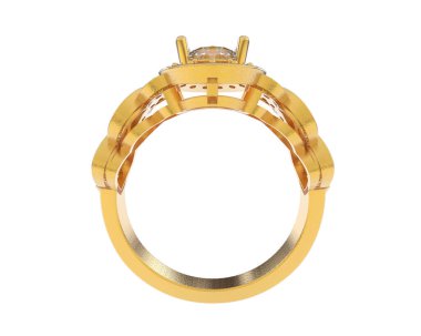 Güzel nişan yüzüğü arka planda izole edildi. 