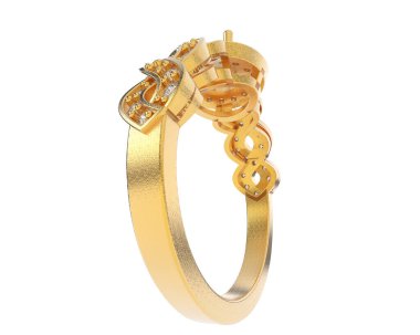 Güzel nişan yüzüğü arka planda izole edildi. 