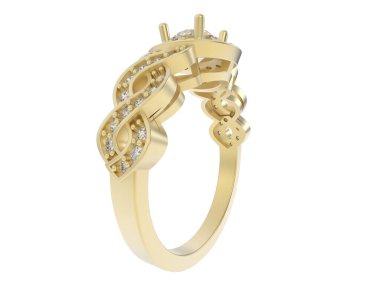 Güzel nişan yüzüğü arka planda izole edildi. 