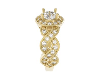 Güzel nişan yüzüğü arka planda izole edildi. 