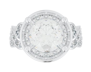 Güzel nişan yüzüğü arka planda izole edildi. 