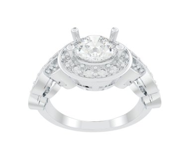 Güzel nişan yüzüğü arka planda izole edildi. 