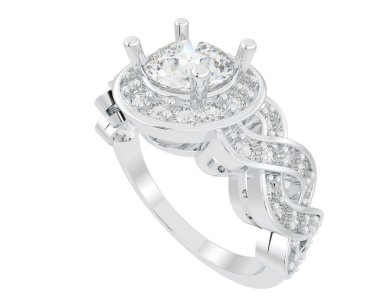 Güzel nişan yüzüğü arka planda izole edildi. 