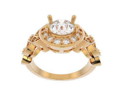 Güzel nişan yüzüğü arka planda izole edildi. 