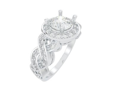 Güzel nişan yüzüğü arka planda izole edildi. 