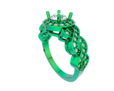 Güzel nişan yüzüğü arka planda izole edildi. 