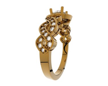 Güzel nişan yüzüğü arka planda izole edildi. 