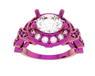 Güzel nişan yüzüğü arka planda izole edildi. 