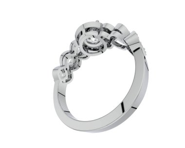 Güzel nişan yüzüğü arka planda izole edildi. 