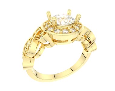 Güzel nişan yüzüğü arka planda izole edildi. 