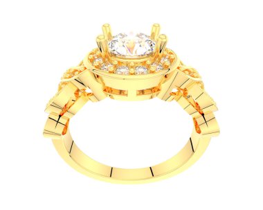 Güzel nişan yüzüğü arka planda izole edildi. 