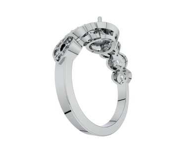 Güzel nişan yüzüğü arka planda izole edildi. 