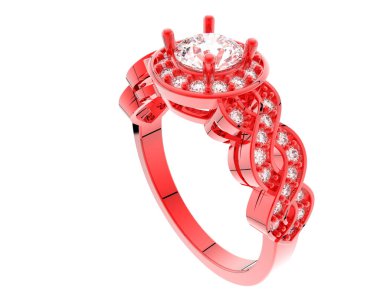 Güzel nişan yüzüğü arka planda izole edildi. 