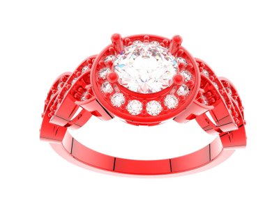 Güzel nişan yüzüğü arka planda izole edildi. 