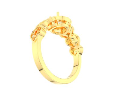 Güzel nişan yüzüğü arka planda izole edildi. 